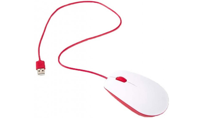 Raspberry Pi Foundation Official Raspberry Pi Mouse (White/Red)
