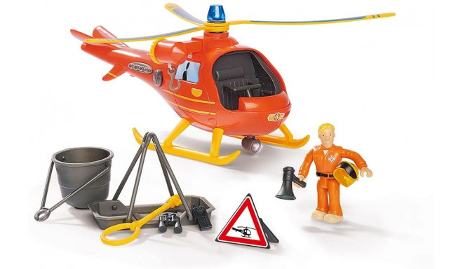 Simba Fireman Sam Helicopter Wallaby, Toy Vehicle (Orange/Yellow, Includes Figure)
