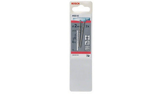 Bosch metal drill HSS-G, DIN 338, O 2mm (working length 24mm, 2 pieces)