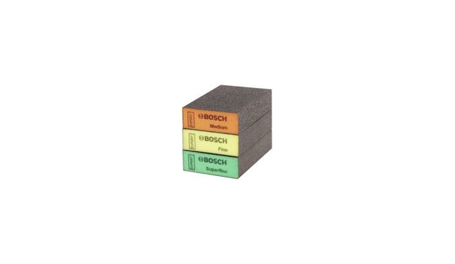 Bosch EXPERT S471 standard sanding block set, 3 pieces, sanding sponge (multicolored, 97 x 69 x 26mm