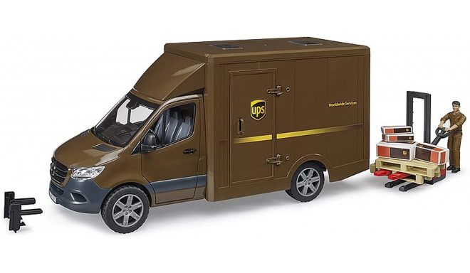 bruder MB Sprinter UPS with driver and accessories, model vehicle (brown)
