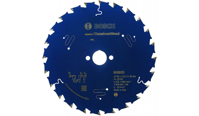 Bosch circular saw blade Expert for Construct Wood, ? 160mm, 24T