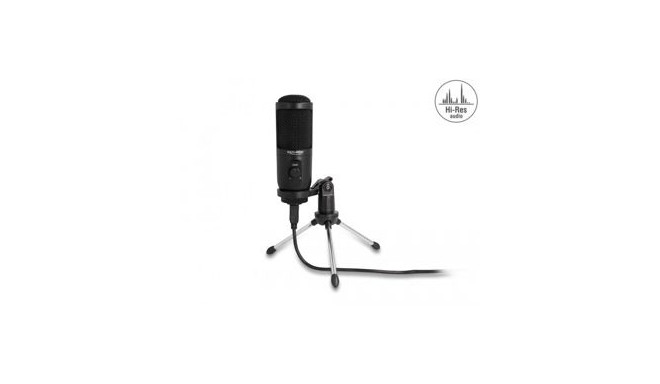 DeLOCK USB condenser microphone with stand 24 bit / 192 kHz for PC and notebook