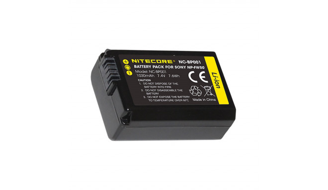 Nitecore NC BP001 Battery (Sony NP FW50) 1030mAh