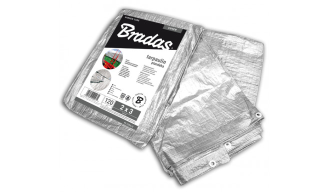 Plandeka Bradas 2 x 3m 120g/m2, sidabras