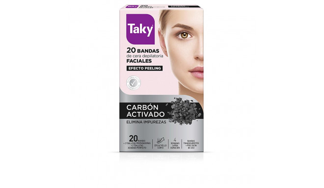 TAKY CARBON ACTIVADO bandas cera faciales depilatorias 20 u