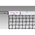 Tennis net SPORT outdoor 12,8x1,08m PE 45x45x3mm top 6 rows doubled netting PVC coated steel wire 