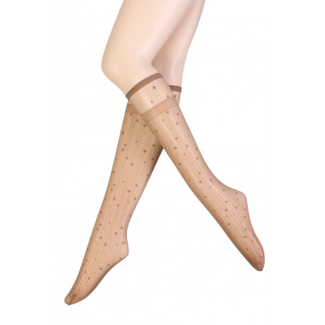 SOKISAHTEL NANCY nahatooni täppidega triibumustrilised põlvikud 425