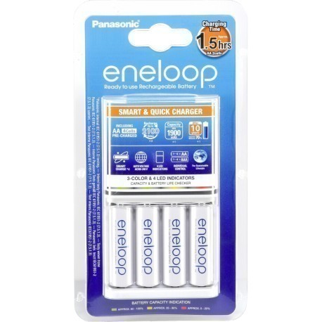 Panasonic eneloop lādētājs BQ-CC55 + 4x1900