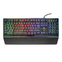 Trust GXT 860 Thura keyboard USB QWERTZ Czech, Slovakian Black