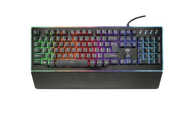 Trust GXT 860 Thura keyboard USB QWERTZ Czech, Slovakian Black