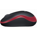 Logitech wireless mouse M185, black/red