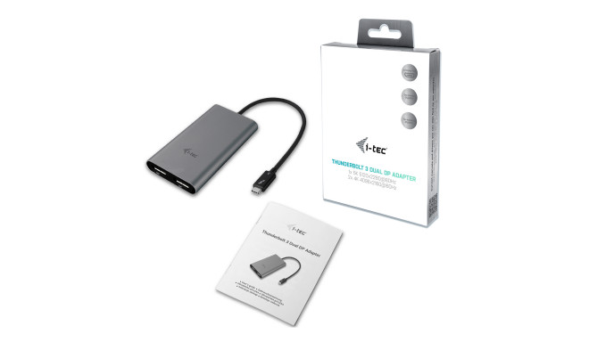 i-tec THUNDERBOLT 3 kahe ekraaniga Display Port videoadapter sülearvutitele ja tahvelarvutitele 2x 4