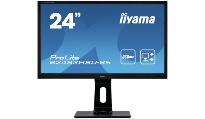 iiyama ProLite B2483HSU-B5 computer monitor 61 cm (24") 1920 x 1080 pixels Full HD LED Black