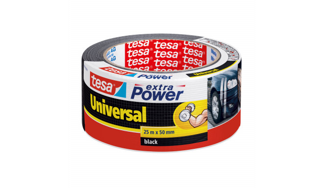 Teip Tesa extra Power 25mx50mm must, ilmastikukindel