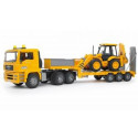 BRUDER MAN TGA Low loader truck with JCB Backhoe loader