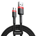 Baseus Cafule Cable Durable Nylon Braided Wire USB / micro USB 2A 3M black-red (CAMKLF-H91)