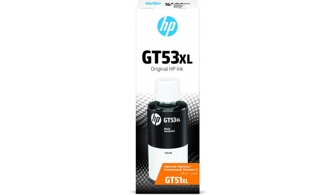 Tint HP GT53XL 1VV21AE Black/must Pigment Ink Refill Bottle 6000lk 135ml Ink Tank 410/415/416/419, S