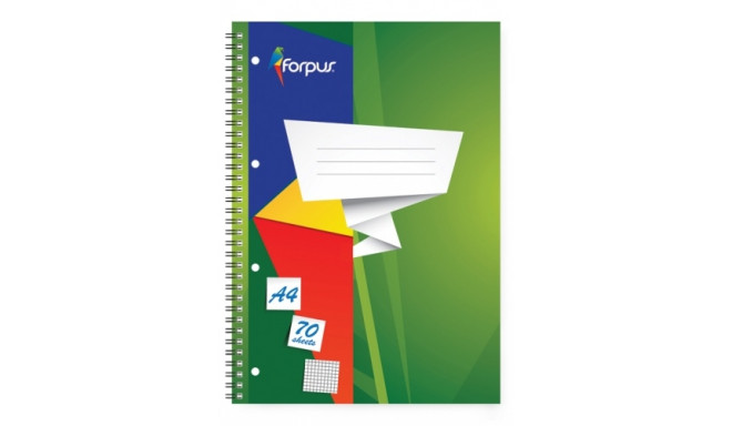 Exercise book with spiral  Forpus, A4/70, Squared, soft cover  0722-003