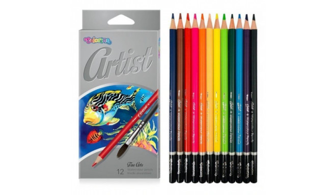 Colorino Artist Watercolour pencils 12 colours and brush