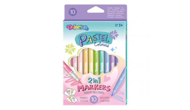 Double sided Colorino Pastel markers 10 colours