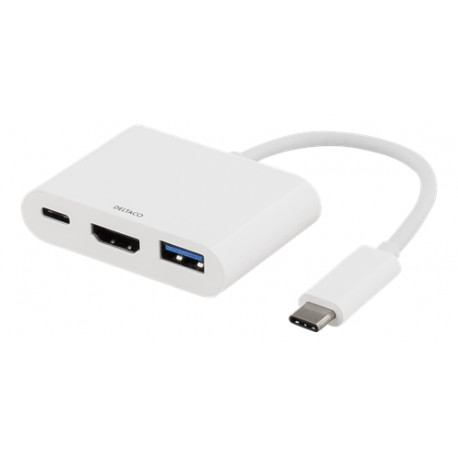 Deltaco Usb C To Hdmi And Usb A Adapter Usb C Port For Charging P