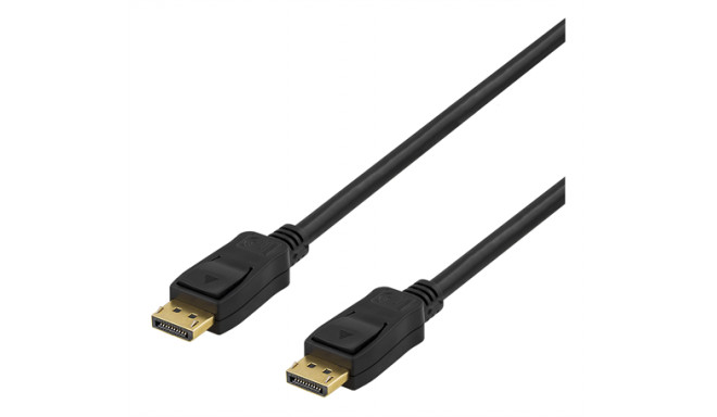 DELTACO DisplayPort Monitor Cable, UltraHD in 60Hz, 5m, 20-pin ha-ha, gold plated connectors, black 