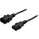 DELTACO  extension cable, IEC 60320 C14 to straight IEC 60320 C13, max 250V / 10A, 5m , black DEL-11