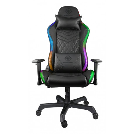 Gaming chair DELTACO GAMING PU leather, RGB, black / GAM-080