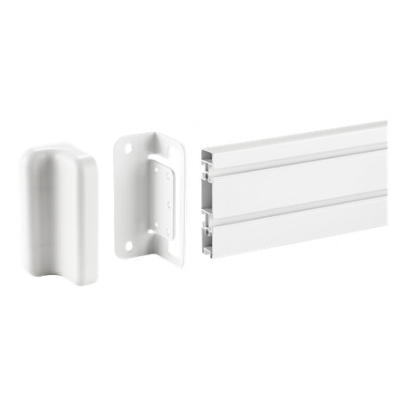 DELTACO OFFICE wall mounting bracket for mounting track panel, white / DELO-0153