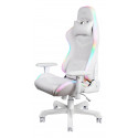 Gaming chair DELTACO GAMING WHITE LINE, RGB, neck cushion, back cushion, white / GAM-080-W