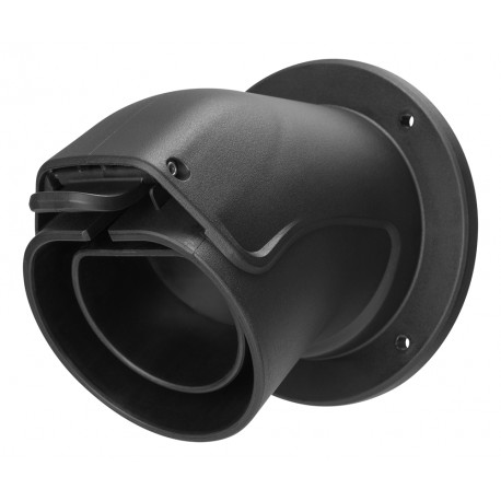 Wall bracket DELTACO e-Charge for type 2 charging connector, angled, protects against dirt, black / 