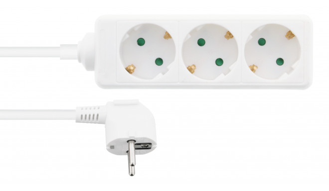 3-way socket NORDIC QUALITY w/earth, 1m / 322129