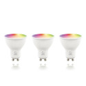 LED lamp DELTACO SMART HOME 3-pack, GU10, WiFI 2.4GHz, 5W, 470lm, dimmable, 2700K-6500K, 220-240V, R