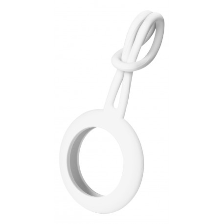 Apple AirTag case DELTACO silicone hanger, white / MCASE-TAG14
