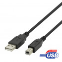  USB-B 2.0 cable DELTACO suitable for printers, 1m black / USB-210S-K / 00140001