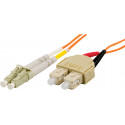 Fiber cable DELTACO OM1, LC - SC, duplex, UPC, 62,5/125, 10m, orange / LCSC-10M