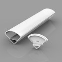Corner anodized aluminum profile with frosted
