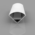 Corner anodized aluminum profile with frosted