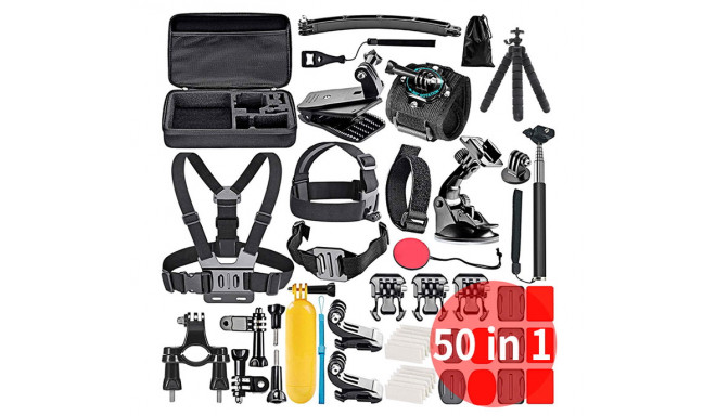 Fusion 50 in 1 accessories set for action cameras | GoPro | HERO9 | Xiaomi YI | EKEN | OSMO | MountD