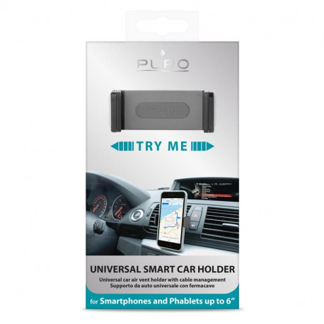 Universal smartphone car holder PURO max 6", black / SH5