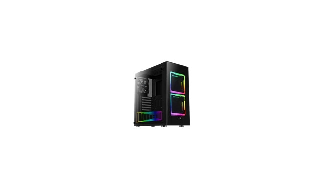 AEROCOOL AEROPGSTOR-BG-RGB PC case ATX Aerocool TOR RGB TEMPERED GLASS - 2x140mm RGB FAN, 1x120mm BL