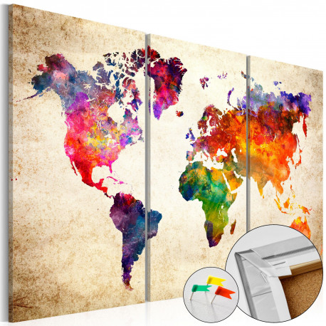 Pilt korgil - Corkboard Map in Watercolor - 60x40