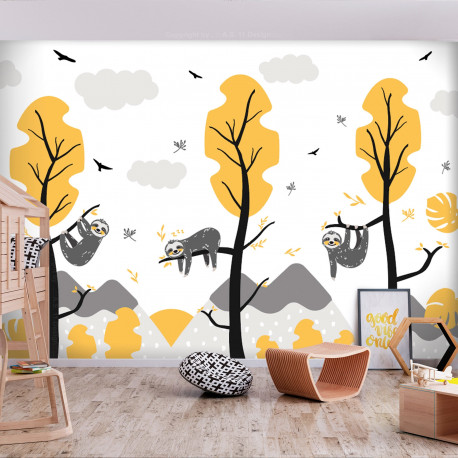 Fototapeet - Cute Sloths - 100x70
