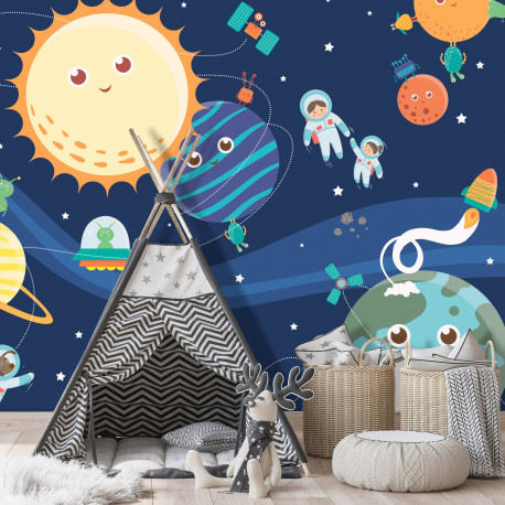 Fototapeet - Happy Planets - 300x210