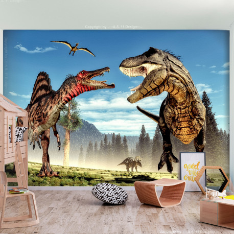 Fototapeet - Fighting Dinosaurs - 400x280