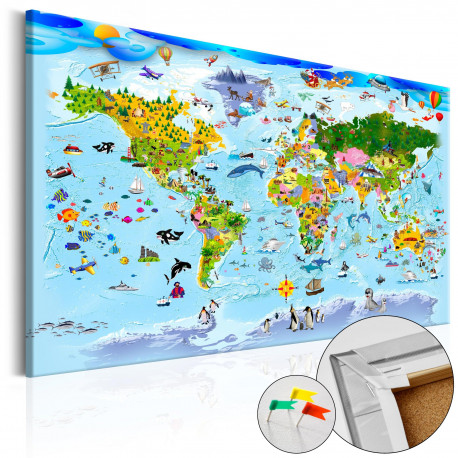 Pilt korgil - Children's Map: Colourful Travels [Cork Map] - 90x60