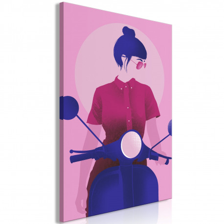 Seinapilt - Girl on Scooter (1 Part) Vertical - 40x60