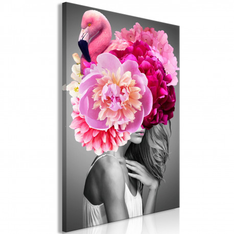 Seinapilt - Flamingo Girl (1 Part) Vertical - 40x60