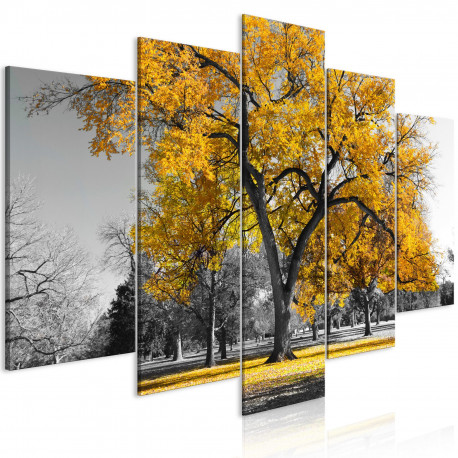 Seinapilt - Autumn in the Park (5 Parts) Wide Gold - 100x50
